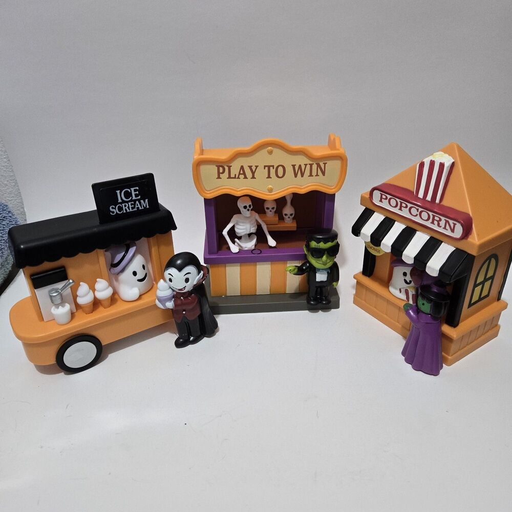 2026 Target Bullseye 3pc Halloween Carnival Spooky Town Village Set NEW